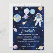 Invitation Planètes spatiales extra-spatiales garçon 1er anni (Devant)