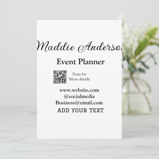 Invitation Planificateur d'événements ajouter nom Code QR dét (Debout devant)