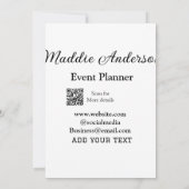 Invitation Planificateur d'événements ajouter nom Code QR dét (Dos)