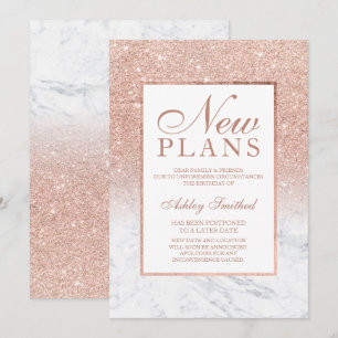 Invitation Plans élégants et chics nouveau rose gold glitter