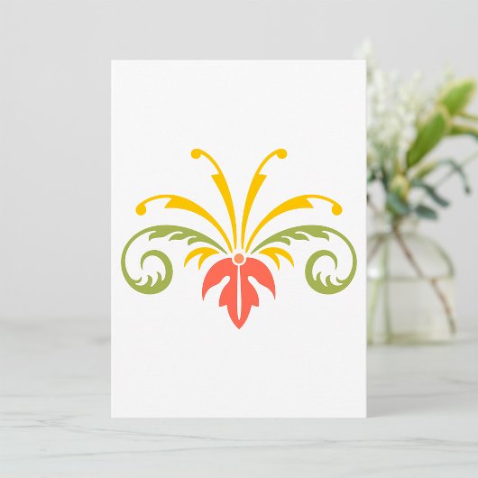 Invitation Plant Illustration Yellow Orange Green
