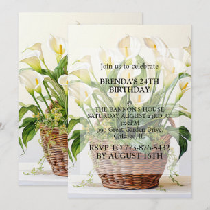 Invitation Plantation Calla Lily Fleurs Anniversaire
