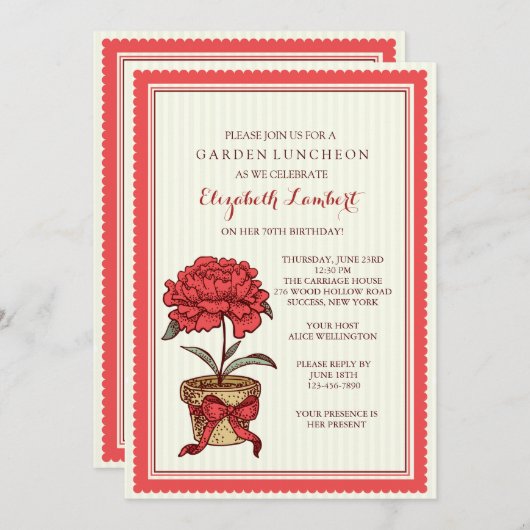 Invitation Plante (Devant / Derrière)