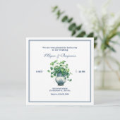 Invitation Plante avec mariage de vase antique (Debout devant)