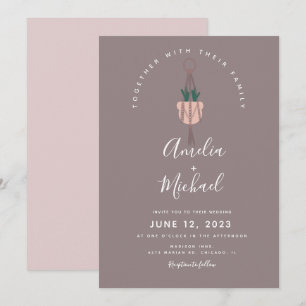 Invitation Plante Cactus moderne Macrame Mariage botanique