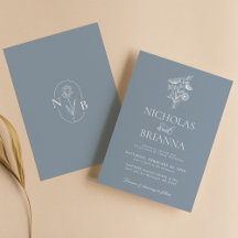Plante classique Dusty Mariage bleu minimaliste