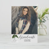 Invitation Plante classique Script de pot 5 Mémoire photo Gra (Debout devant)