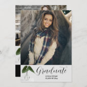 Invitation Plante classique Script de pot 5 Mémoire photo Gra (Devant / Derrière)