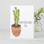 Invitation Plante de cactus en terre cuite dessinée à la main (Debout devant)