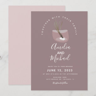 Invitation Plante de Tillandsia moderne dans un mariage en te