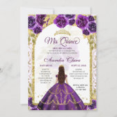 Invitation Plante florale violette Princess Gold Arch Quincea (Devant)
