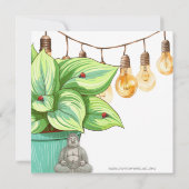 Invitation Plante Hosta feuilles avec Ladybugs et Bouddha (Dos)