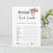 Invitation Plante Postal Bridal Blanc Mot Scramble Jeu (Debout devant)