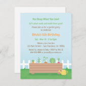 Invitation Planter Box Enfants Jardin fête d'anniversaire (Devant / Derrière)