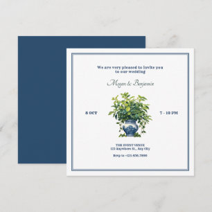 Invitation Plantes avec mariage de vase artistique