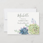 Invitation Plantes de cactus succulents Serez-Vous Ma Fille F (Devant)