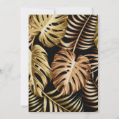 Invitation Plantes d'or Tropical fête d'anniversaire blanc (Dos)