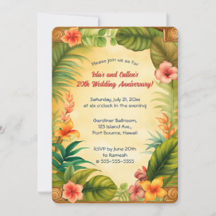 Invitation Plantes et fleurs tropicales modifiables