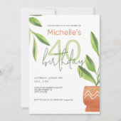 Invitation Plantes frais en pots en céramique Aquarelle Art (Devant)