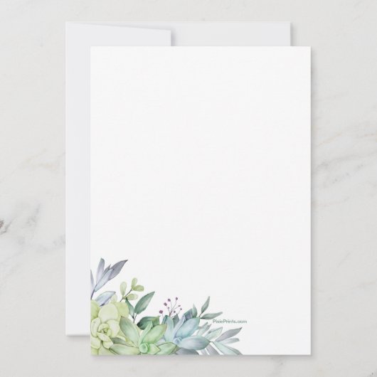 Invitation Plantes grasses (Dos)