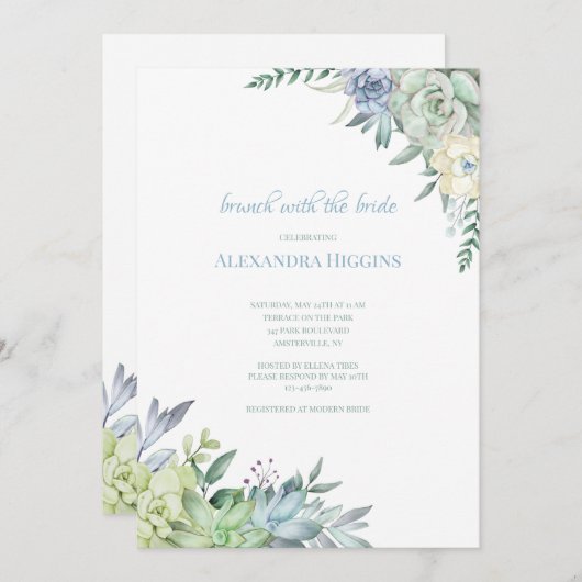 Invitation Plantes grasses (Devant / Derrière)