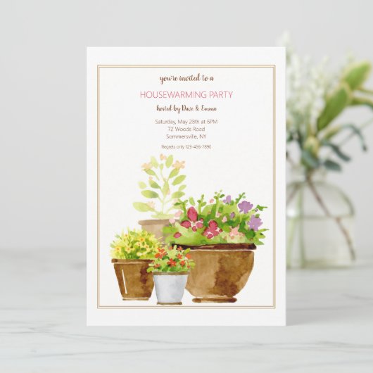 Invitation Plantes pointillés (Debout devant)