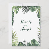 Invitation Plantes Tropicales Botaniques Feuilles Vertes Mari (Dos)