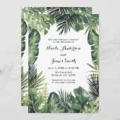 Invitation Plantes Tropicales Botaniques Feuilles Vertes Mari (Devant / Derrière)
