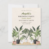 Invitation Plantes vertes anniversaire (Devant)
