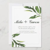 Invitation Plantes verts et blancs (Devant)