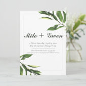 Invitation Plantes verts et blancs (Debout devant)