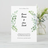 Invitation Plantes verts et blancs (Debout devant)