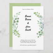 Invitation Plantes verts et blancs (Devant / Derrière)