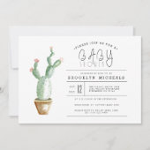 Invitation Planteur Cactus | Baby shower aquarelle (Devant)