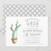 Planteur Cactus | Baby shower aquarelle