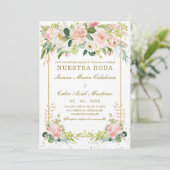 Invitation Plantilla de Boda Rosa y oro (Debout devant)