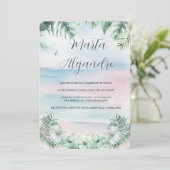 Invitation Plantillas de boda tropicales en acuarela (Debout devant)