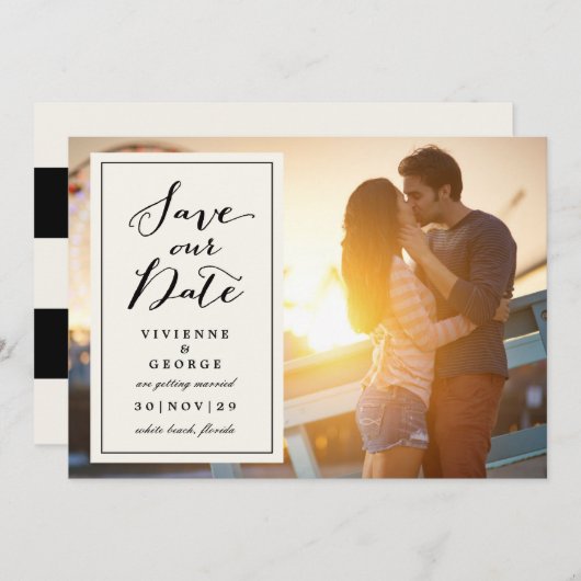 Invitation Plaque de boîte en ivoire classique moderne Enregi (Devant / Derrière)