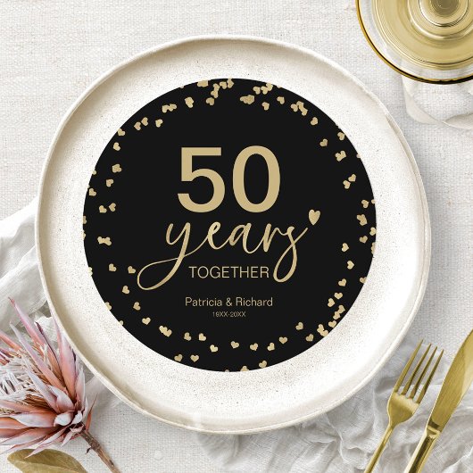 Invitation Plaque de chargeur d'anniversaire de mariage de 50
