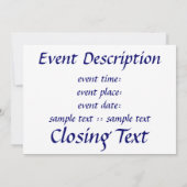 Invitation Plaque de séchage (Dos)