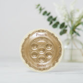 Invitation Plaque de séchage rond de pêche (Debout devant)