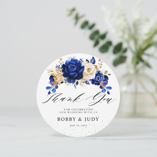 Invitation Plaque d'insertion du chargeur Royal Blue Gold Mar (Debout devant)