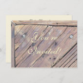 Invitation Plaque texturée en bois patiné (Devant / Derrière)