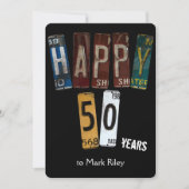 Invitation Plaques d'immatriculation datant du 50e anniversai (Devant)