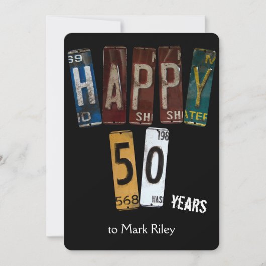 Invitation Plaques d'immatriculation datant du 50e anniversai (Devant)