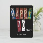 Invitation Plaques d'immatriculation datant du 70e anniversai (Debout devant)