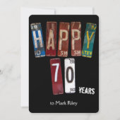 Invitation Plaques d'immatriculation datant du 70e anniversai (Devant)