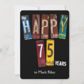 Invitation Plaques d'immatriculation datant du 75e anniversai (Devant)