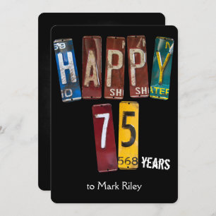 Invitation Plaques d'immatriculation datant du 75e anniversai