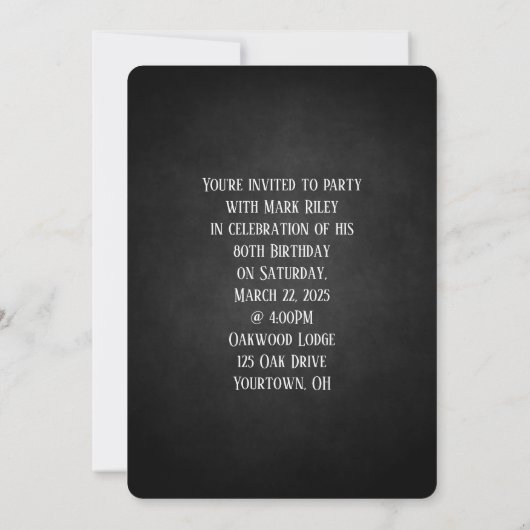 Invitation Plaques d'immatriculation datant du 80e anniversai (Dos)